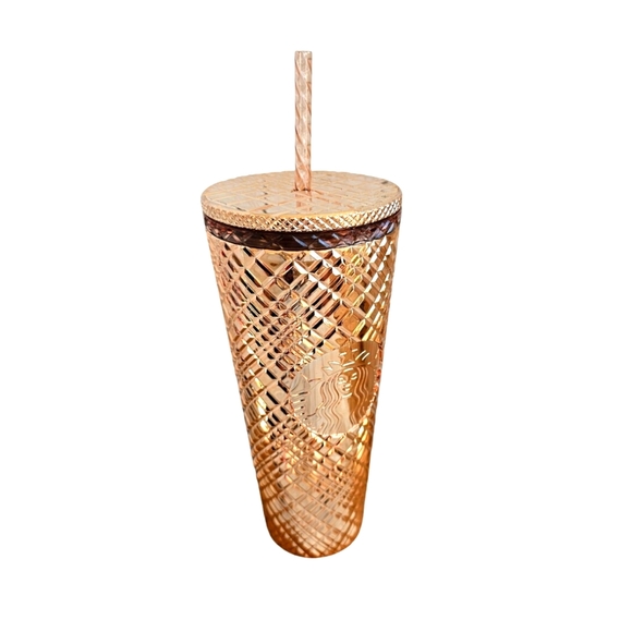 🆕️Rare Starbucks 2023 Studded Rose Gold Jeweled Coffee Tumbler Cup Venti 24oz - Picture 3 of 14